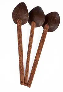 Thenga Coconut Shell Large Cooking Spoon (Set of 3)