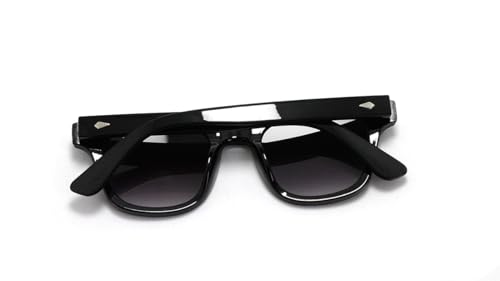 Óculos De Sol Unissex Redondo Com Lentes Proteção Uv M-06 (Preto)