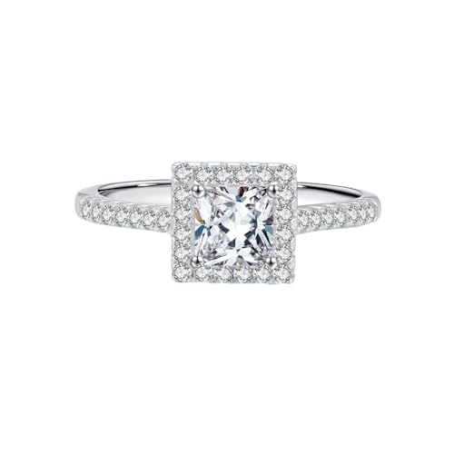Alliance Moissanite Or Blanc 14K Wycian | Bague de Fiançailles Prestige