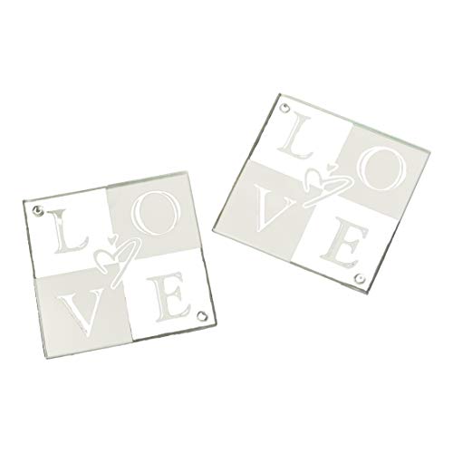 Fashioncraft 3975 Love Glass Coasters Set Of 2, Pack Of 144 - Love Party Favors cover