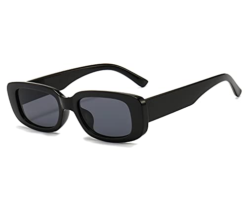 Dollger Gafas de Sol Rectangulares para Mujeres y Hombres Gafas de Sol Rectangulares Pequeñas Marco Cuadrado de Protección UV400 Vintage Gafas Rectangulares Negras, Rosa, Verde Cover