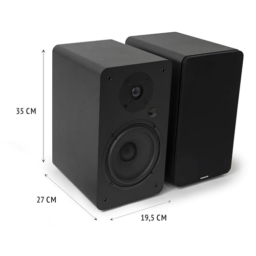 A6 ARC Aktivlautsprecher mit 6.5" Woofer, Bluetooth 5.0, HDMI ARC, Optische, RCA, USB, mit Subwoofer-Ausgang, HiFi Lautsprecher, Heimkino (Schwarz) – Bild 4