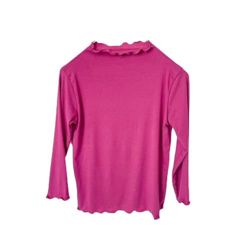 Girls' Basic Long Sleeve Mock Turtleneck Cotton T-Shirt Long Sleeve Turtleneck Girl Solid Shirt Blouse
