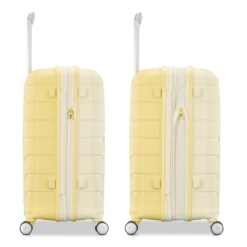 Image of Samsonite Freeform Hardside Carry-On Luggage with Spinner Wheels - Hardshell Suitcase - TSA, Airline-Approved - Expandable Hard Shell, Smooth Rolling Wheels for Lightweight Travel - Electric Yellow