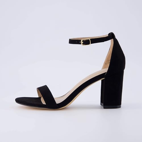 CUSHIONAIRE Women's Kimmie one band mid block heel sandal +Memory Foam, Wide Widths Available2