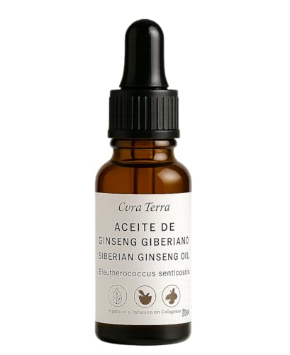 Aceite de Ginseng Siberiano 30 mL | Aceite Facial y Corporal Natural con Vitamina E | Infusión en Aceite de Sésamo | Nutre, Suaviza y Aporta Luminosidad