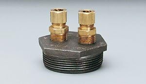 Oil Tank Bushing for 2 tap with 3/8 x 3/8 lines.