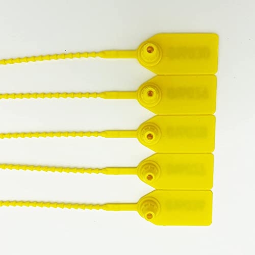 100 Pull-Tite Plastic Seals Numbered Plastic Logistics Seals Adjusted Tamper Resistant Zip Ties for Fire Extinguisher Self-Locking Tags Disposable Truck Seals (9.84