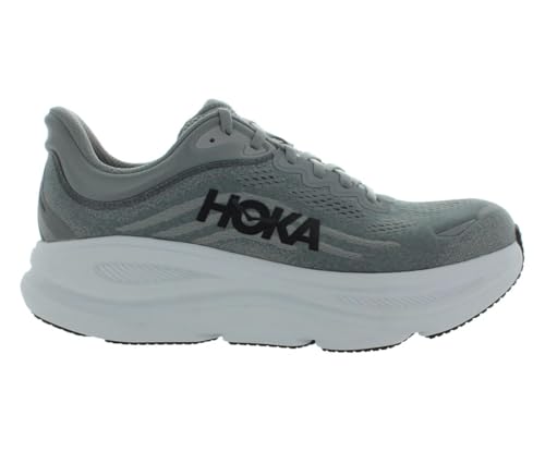 Image of HOKA Bondi 9 Wide Mens Shoes Size 13, Color: Galactic Grey /Stellar Grey