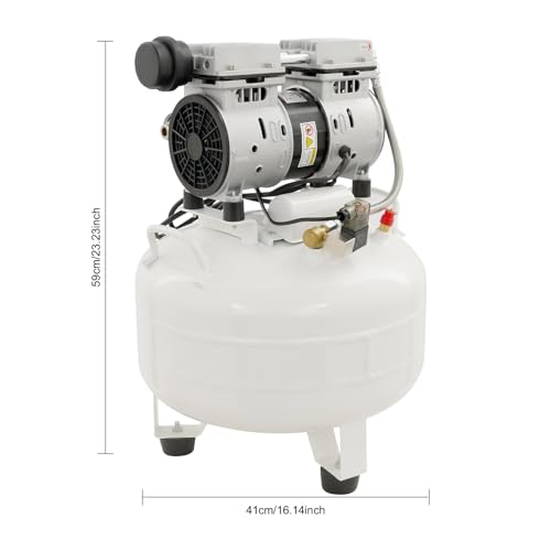 30L Portable Dental Medical Air Compressor, 550W Professional Oil-Free Air Compressor w/Pressure Gauge & Muffler, Max Pressure 8Bar/115Psi, Removable Silent Air Pump for Experiments Dentistry Beauty
