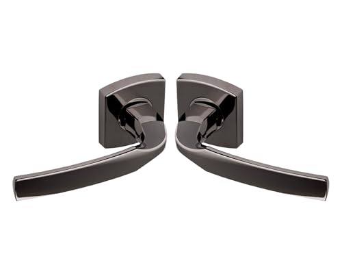 Vachette Poignée de Porte ARTIS - Béquille et Rosace Carrée Solidarisées Bec de Cane - pour Portes Épaisseur 30 à 48mm - en Zamak - Carré 7mm -...