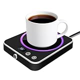 VIBEELEAF Smart Coffee Mug Warmer for Desk - Electric Cup Warmer with 3 Temperature Settings, Portable Beverage Warmer for All Mugs | Office Accessories & Gift (black)