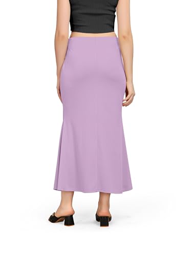 Image of Mogsa Women's Lycra Fishcut Saree Shapewear Petticoat - Tummy Control Slim Fit Stretchable Shaper Skirt with Drawstring & Side Slit for Sarees