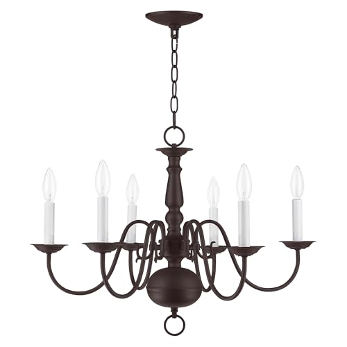 Image of Livex Lighting 5006-07 Williamsburgh 6-Light Chandelier, Bronze