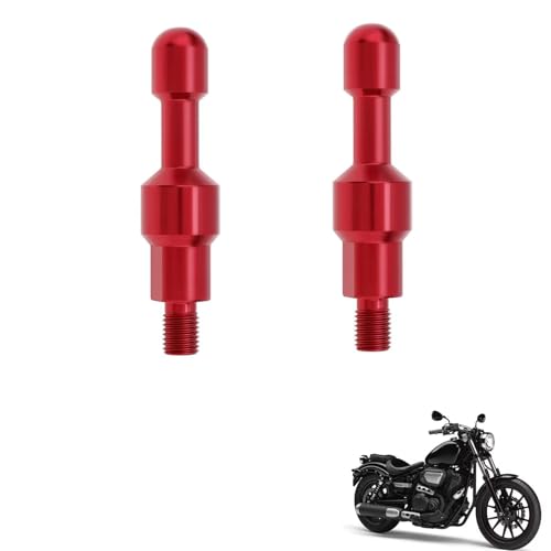 2PCS motorrad spiegel blindstopfen kompatibel mit Yamaha XV950,zubehör tuning,für Lenker-Querstangenverlängerung(RED)