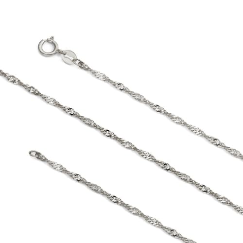 14K Yellow/White Gold Singapore Chain Necklace for Women 14K Solid Gold Necklace with Spring Ring clasp2