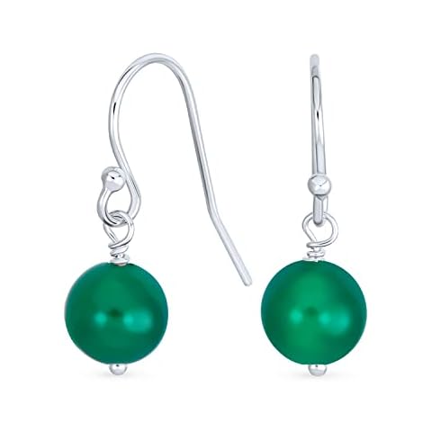 Pendientes de Ágata Verde con Colgante Redondo Cover