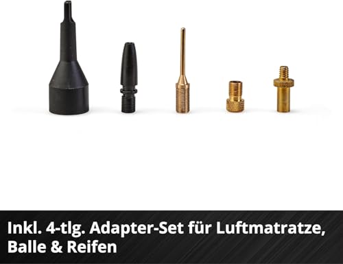 Einhell Hybrid-Kompressor PRESSITO 18/25 Hybrid Power X-Change (18 V, Betrieb mit Stromkabel oder Akku, max. 11 bar, inkl. 4-tlg. Adapter-Set & 2 Schläuchen, ohne Akku)