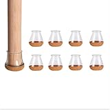 4 pcs Chair Leg Floor Protectors, Furniture Felt Pads Silicone Covers caps for Chairs,Chair Leg Protectors for Hardwood Floors (S)