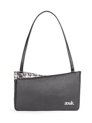 Image of ZOUK Kiya Small Shoulder Bag for Women - Dual-Sided Shoulder Bag with Criss-Cross Design| Handcrafted Purse with Dual Zipper Compartments & Water-Resistant Lining |