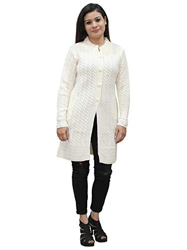 Image of HAUTEMODA Women's Wool Banded Collar Cardigan