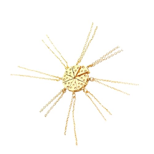 SOIMISS 8pièces Collier Forme De Pizza Doré Avec Pendentif Exquis Collier Amitié Pour Toujours Bijoux Cadeaux