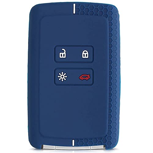 Funda Silicona Mando Llave Del Coche 4 Botones Compatible Con Renault Y Dacia - funda TPU - Protege Llaves compatible con Dacia y Renault - Azul Oscuro