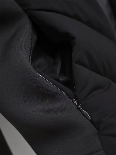 Women's Jackets Cropped Patchwork Hooded Warm Coat Long Sleeve Zipper Female Outerwear Tops4