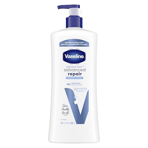 Vaseline Intensive Care Body Lotion deep moisturizer for dry skin Advanced Repair Unscented with micro-doplets of Vaseline Jelly 947 ml