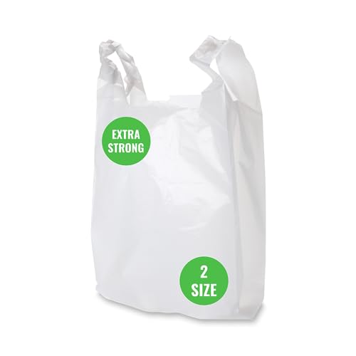 Fast Track 100 Pack Clear Plastic Bags with Handles | Eco-Friendly Carrier Bags