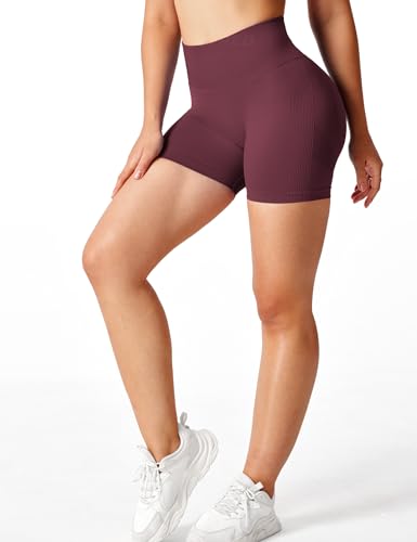 Image of YEOREO Professional Women Workout Shorts 3.6 inch Scrunch Shorts Seamless High Waisted Contour Gym Yoga Biker Shorts