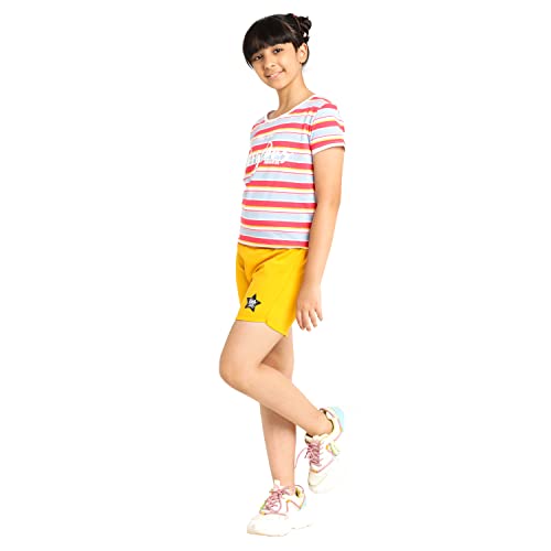 Image of Real Basics Premium Cotton Shorts for Girls - Regular Fit Printed Girl Shorts (Pack of 1)