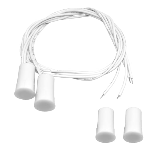 Aifeier ET Recessed Door Frame Alarm RC-33 Magnetic Switch Wired NC Door and Window Contact Sensing Alarm for Home Security and All Access Control and Burglar Alarm Systems White 2 pcs