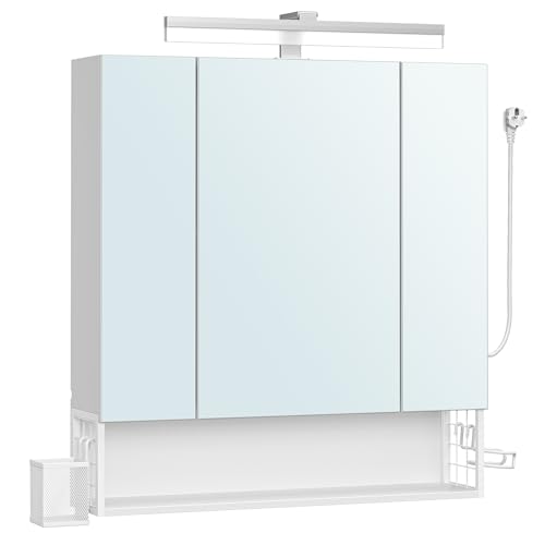 VASAGLE Armadietto Bagno con Specchio BBK126W01