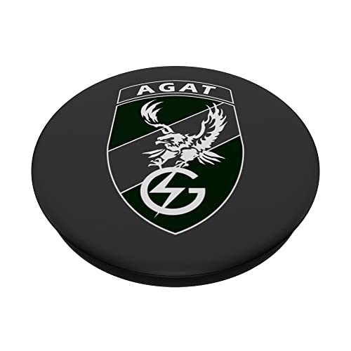 AGAT Jednostka Wojskowa Polish Special Force Military PopSockets Swappable PopGrip, Black - Image 2