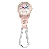 CREPHA(クレファー) キーホルダー時計 カラビナウォッチ キッズ 小学生 知育 アナログ 防水 見やすい 小型 ミニサイズ リュック用 ピンク AZ-CB-A400-PK
