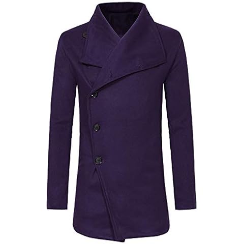 PRJN Mens Coats Slim Fit Winter Wool Trench Coat Thick Elegant Overcoat Casual Jackets Men's Casual Single-Breasted Diagonal Placket Men's Casual Slim Trench Coat Men's Casual Trench Coat Cover