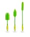 Produktbild Kochblume Silikonbürsten 3er Set mit Wechselköpfen | Flaschenbürste, Spülbürste, Antibakteriell, Keimfrei (Limette)