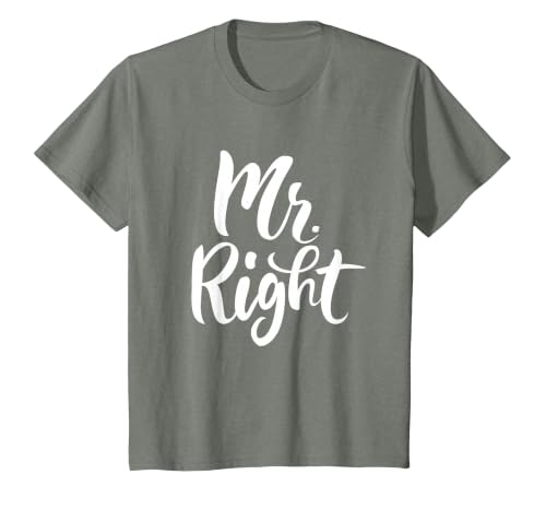 Mr Right Funny Cute Husband T Shirt T-Shirt, Youth, Olive Heather, Large