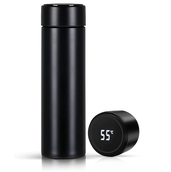 Botella-Termo de 500 ml con indicador de temperatura LED, vaso aislado al vacío, botella de agua, filtro de acero inoxidable para te, botella LCD táctil.