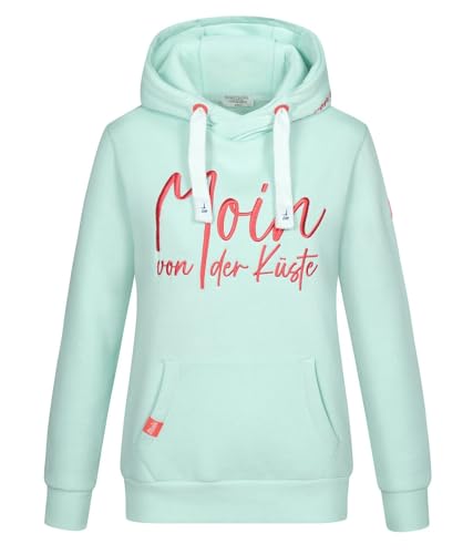 Eight 2 Nine Damen Kapuzen-Pullover Moin von der Küste LETN-089 Statement Maritim Pastel Green L