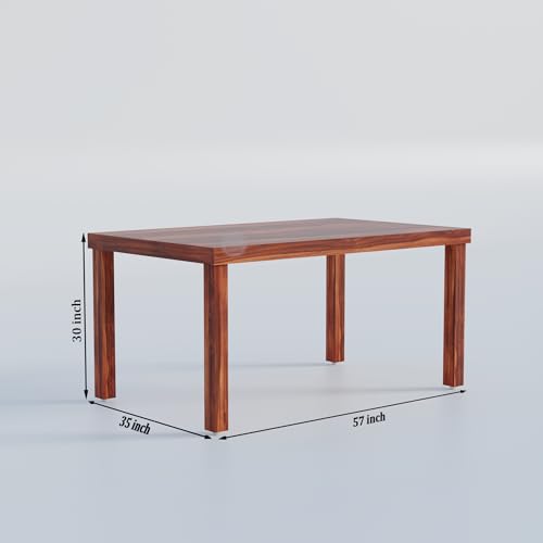 Image of VK Furniture Premium 6 Seater Dining Table Set for Home | Wooden Dining Set with Chairs | Modern Dining Furniture for Living Room & Kitchen | Stylish & Durable Dining Table (6 Seater) | Brown