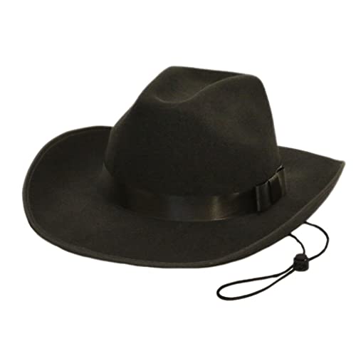 Chapeau de cowboy western vintage feutre chapeau de jazz mixte pour homme femme avec ruban