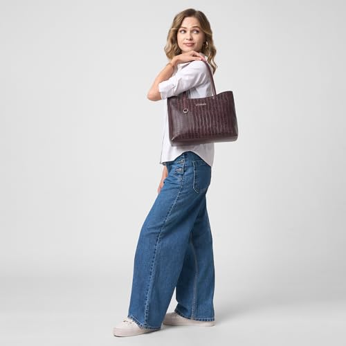 Image of Caprese Tessa Tote Medium Bag for Women | Stylish, Durable, Multi-Compartment Design for Work, Travel, Shopping | Large Capacity, Comfortable Straps, Ideal for Tab & Essentials