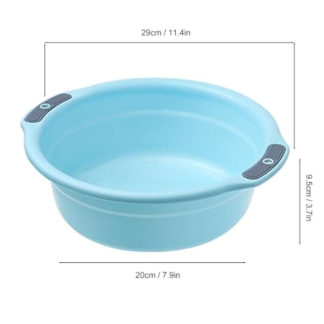 Gonetre Wash Basin Plastic Thicken Large Capacity Antislip Washing Face Clothes Basin for Home Dormitory Lightweight Portable Durable (S(283 X 180mm / 11.14 X 7.09in))