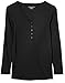 Amazon Essentials Women's Maternity Nursing Slim-Fit Henley Shirt, Black, X-Small