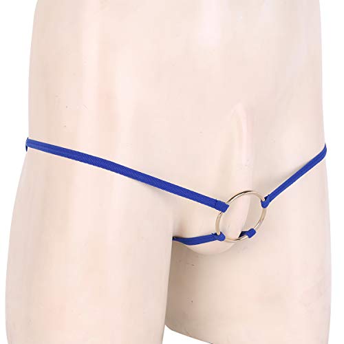 FGHSFRT Men's Lingerie O Ring Bugle Pouch Enhancer C-Strap Thongs Bracelet Jockstrap Underwear Royal Blue3