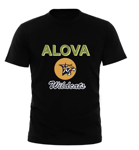 Image of ALOVA Men's Boys Black Round Neck T-Shirt | 100% Cotton | Half Sleeve | Front Printed | Casual & Comfortable Style