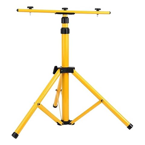 Ridgeyard Tripod Stand for Work Light, Flood Light Stand Height Adjustable Iron Job Site Lighting Foldable for Indoor Outdoor Cover
