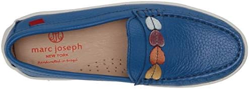 Marc Joseph New York Leather Made in Brazil Heart Detail Penny Driver Loafer, Royal Blue Grainy, 2.5 US Unisex Little Kid | Image 4